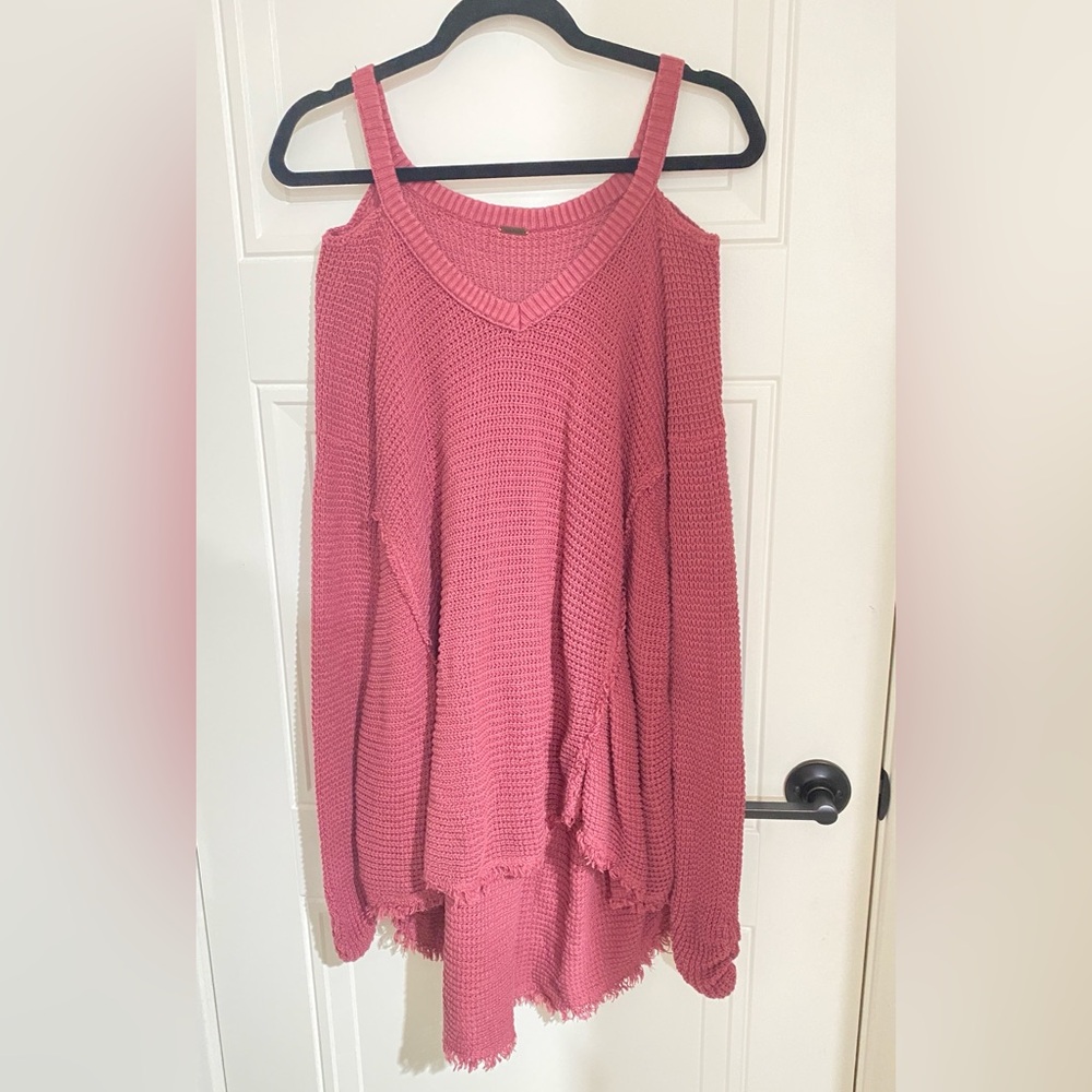 Free People Cozy Pink Knit Sweater